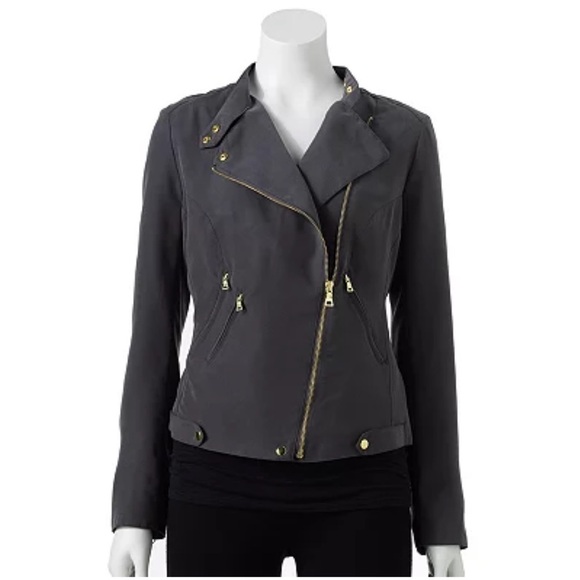 Apt 9 Black Asymmetrical Motorcycle Jacket - Picture 1 of 12